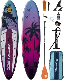 10'5"32" Extra Wide Inflatable SUP - Ultra Stable Stand Up Paddle Board for Beginners/Adults/Women/Youth - Yoga & Family Paddleboard for Lakes/Oceans with Premium Pump & Paddle