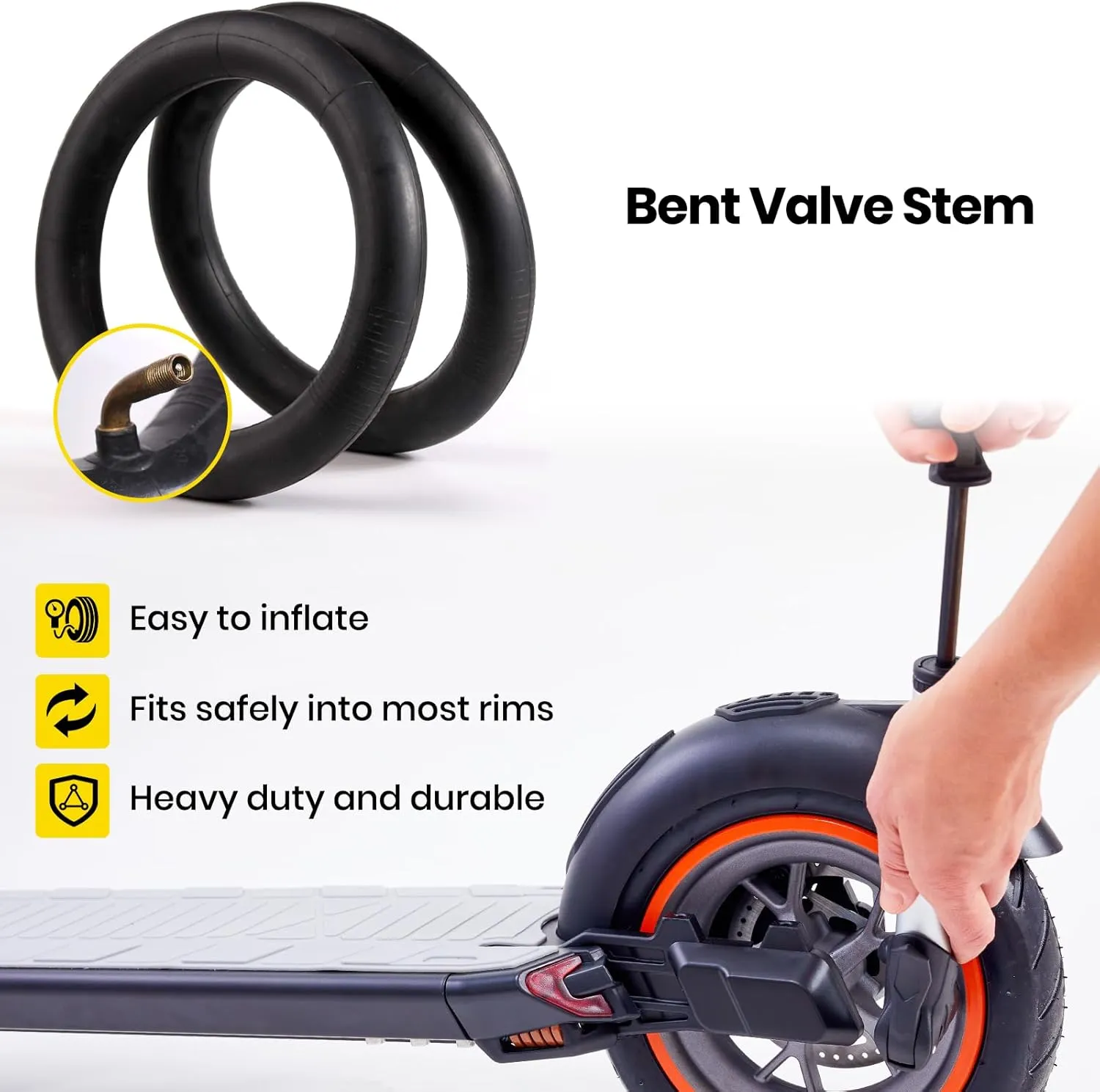 (2-Pack) 10-Inch Replacement Inner Tubes 10" x 1.95/2.125/2.5 - Compatible with Bike Schwinn Trike Roadster/Tricycle/BoB Revolution Motion - Made from BPA/Latex Free Quality Butyl Rubber