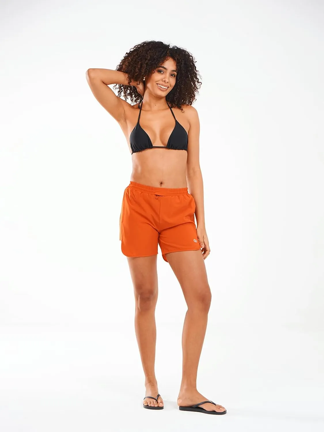 ALLZERO Women's Swim Board Shorts 5" with Pockets Quick Dry Beach Shorts with Liner Ruched Waistband