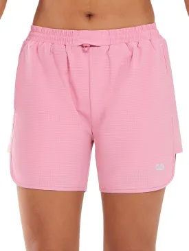 ALLZERO Women's Swim Board Shorts 5" with Pockets Quick Dry Beach Shorts with Liner Ruched Waistband