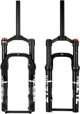 B Bolany 20 * 4.0 inch Fat Tire Bike Air Suspension Fork - 120mm Travel, 135mm Spacing Hub, 9mm QR, Crown Lockout,Ultralight Mountain Bike Front Fork, Ideal for Snow Beach XC Mountain Bikes