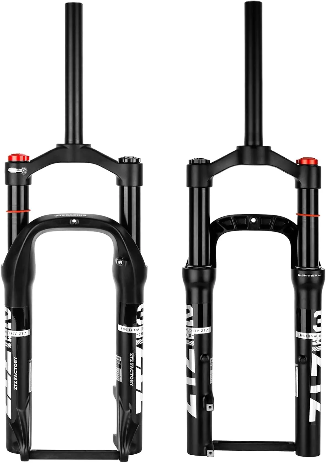 B Bolany 20 * 4.0 inch Fat Tire Bike Air Suspension Fork - 120mm Travel, 135mm Spacing Hub, 9mm QR, Crown Lockout,Ultralight Mountain Bike Front Fork, Ideal for Snow Beach XC Mountain Bikes