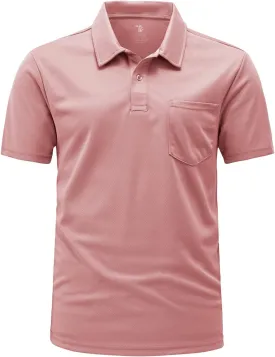 Gopune Men's Polo Shirts Short Sleeve Dry Fit Sports Outdoor Golf Shirts with Pocket