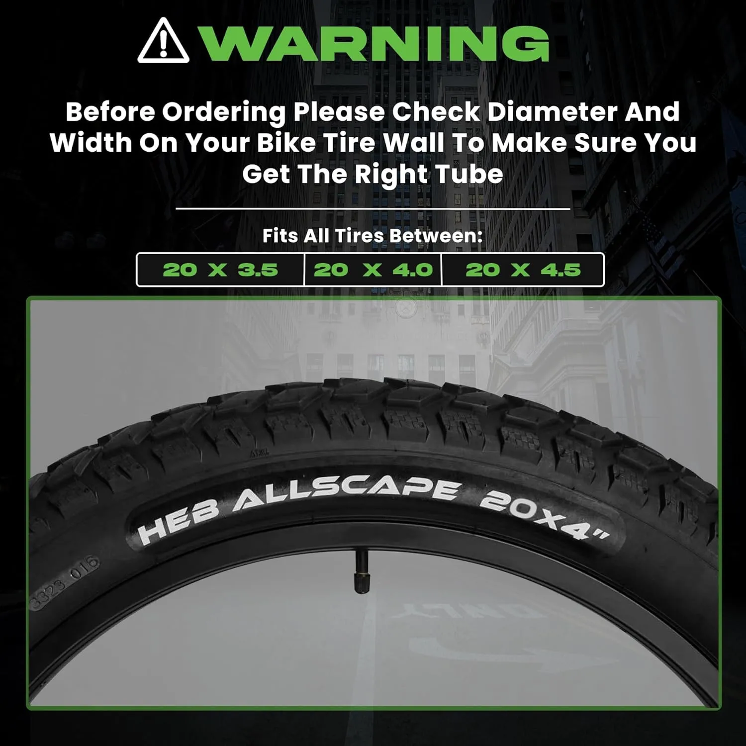 HEB - Heavy Duty Bike Tube for Ebike Tires - Puncture Resistant Inner Tube for 20x4 / 26x4 Bike Tire, Fat Tire Tube, MTB, 20 inch x 4.0 inch and 26 inch x 4.0 inch Bike Tubes