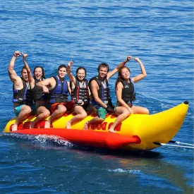 Inflatable Jet Ski Tow Thickened Banana Boat for 3-6 People, Single-Row Surfing Inflatable Raft, Suitable for Adult Outdoor Water Entertainment,5 People