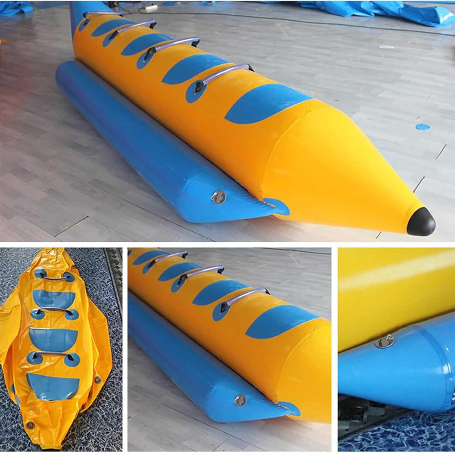 Inflatable Jet Ski Tow Thickened Banana Boat for 3-6 People, Single-Row Surfing Inflatable Raft, Suitable for Adult Outdoor Water Entertainment,5 People