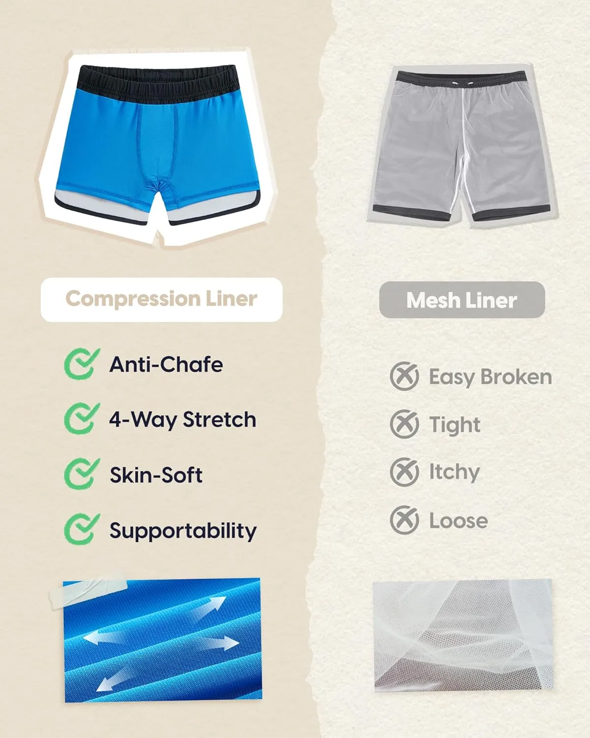 maamgic Boys Swim Trunks with Compression Liner Vintage Swim Shorts Toddler Swimsuit