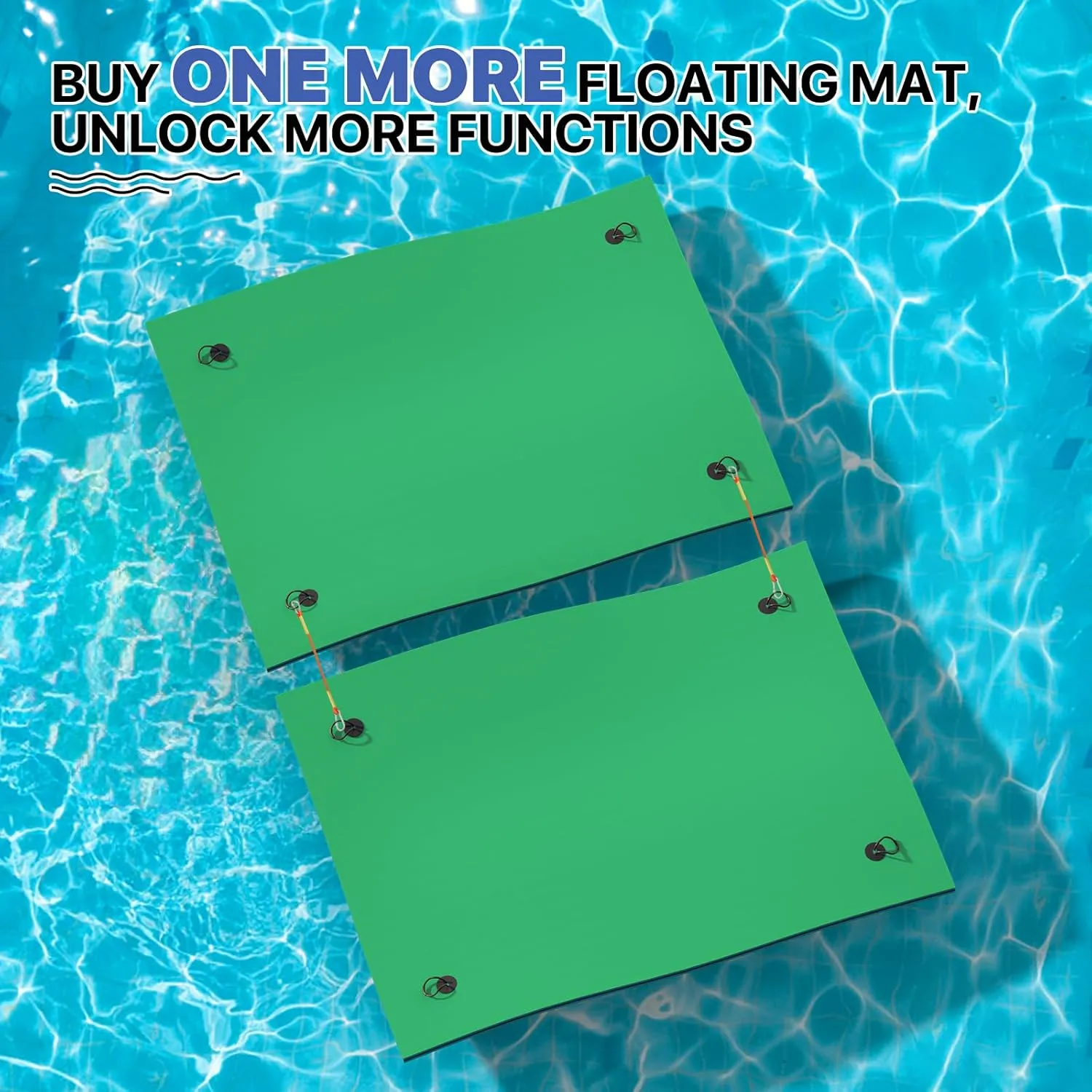 MADOG 8 x 6 Ft Outdoor Floating Water Mat for Adult Beach Lake Ocean Swimming Pool Large Size 3 Layer Tear Resistant XPE Foam Giant Swim Tanning Float Island Pad Raft Recreation Hammock Lounger Green