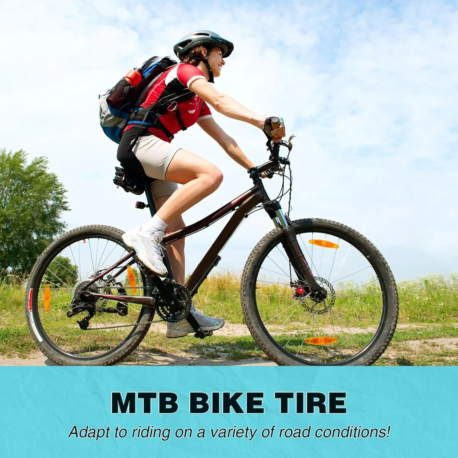 MEGHNA Bike Tire 20/24/26 x 1.75 inch Mountain Bike Tire with Bike Tire Lever Foldable Tire Replacement for BMX Freestyle Kids Bike Folding Bike Cruiser Bike