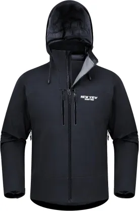 NEW VIEW Lightweight Rain Jackets for Men Waterproof with Hood, Hard Shell Stretch Rain Coat for Outdoor Travel