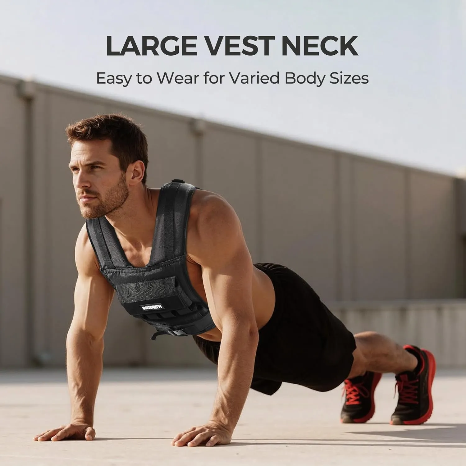 PACEARTH Weighted Vest - 20-44 lb Adjustable Weight Vest for Men & Women