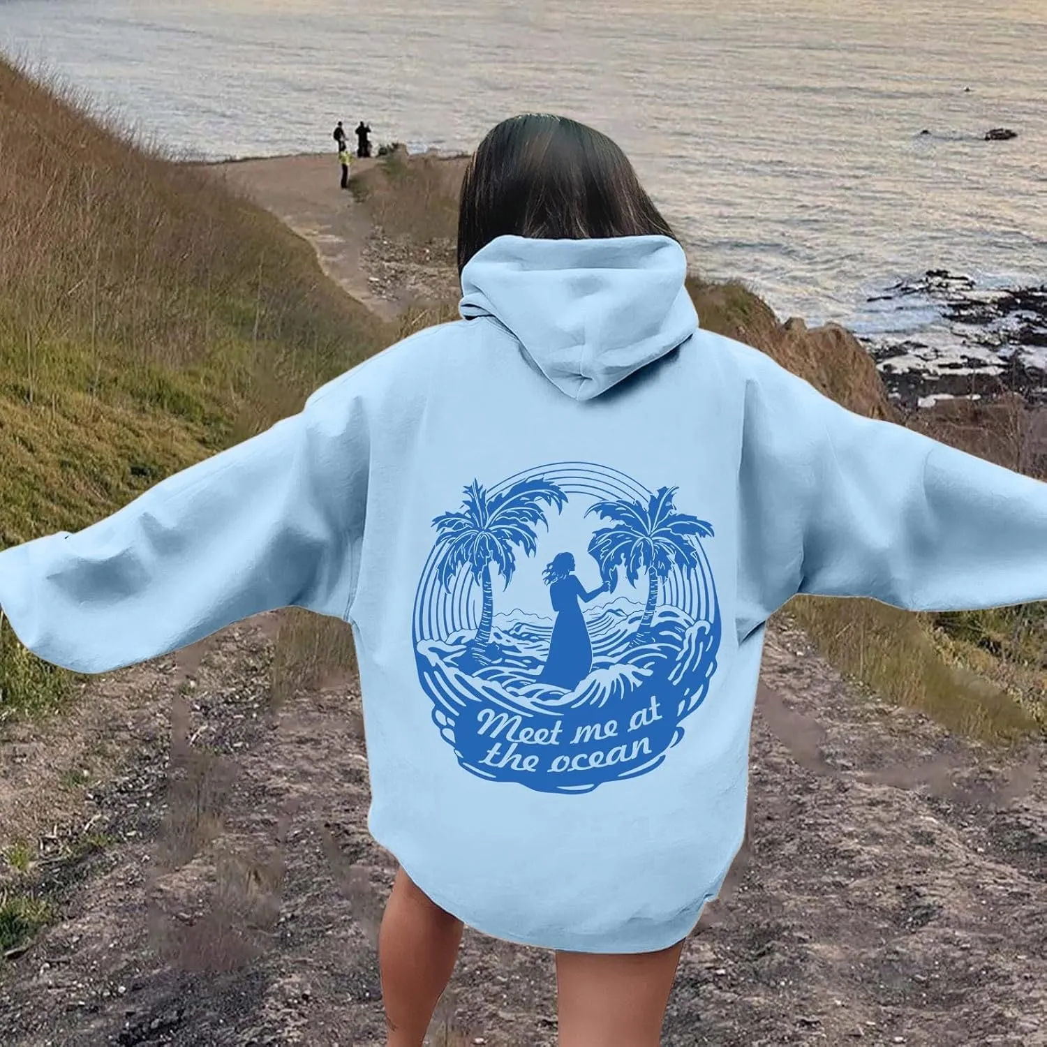 Pink Puff Hoodie for Teen Girls Oversized Hoodie Cute Preppy Sweatshirt Long Sleeve Drawstring Tops