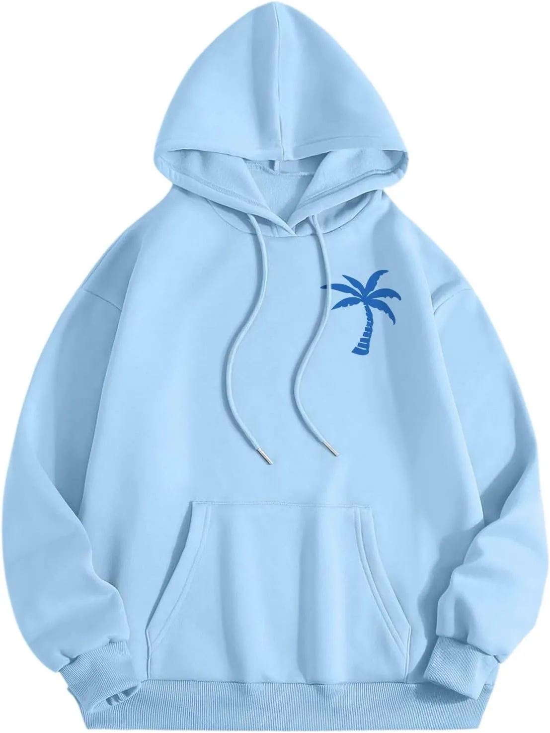 Pink Puff Hoodie for Teen Girls Oversized Hoodie Cute Preppy Sweatshirt Long Sleeve Drawstring Tops
