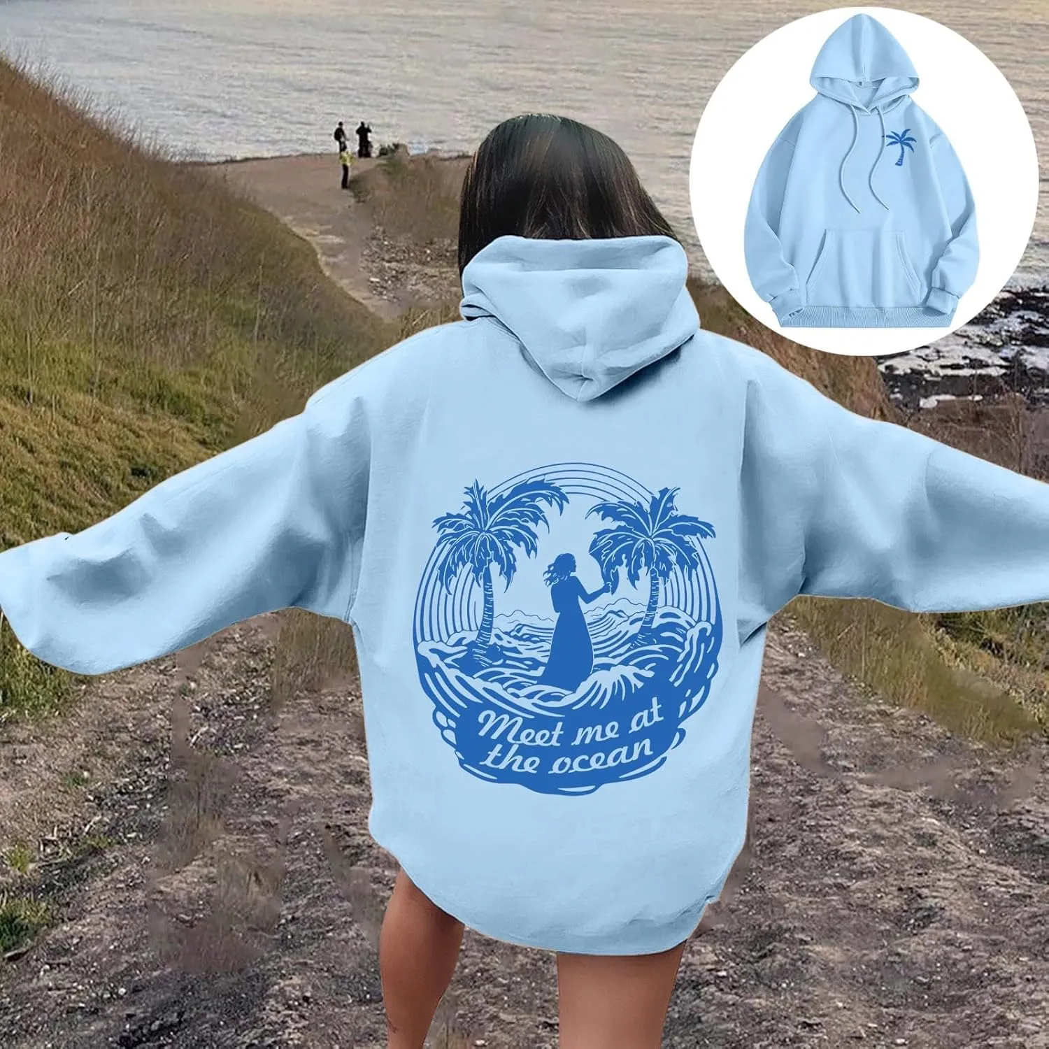 Pink Puff Hoodie for Teen Girls Oversized Hoodie Cute Preppy Sweatshirt Long Sleeve Drawstring Tops