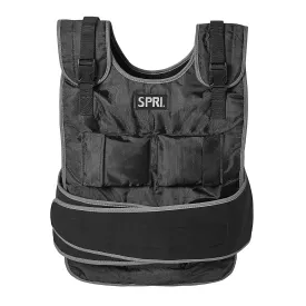 SPRI 20 lb Weighted Vest for Women & Men - Adjustable Weight Vest for Running, Strength Training, Endurance, and Fitness - Ten 2lb Weight Bags for Customized Workout - Comfort Fit and Durable Closure