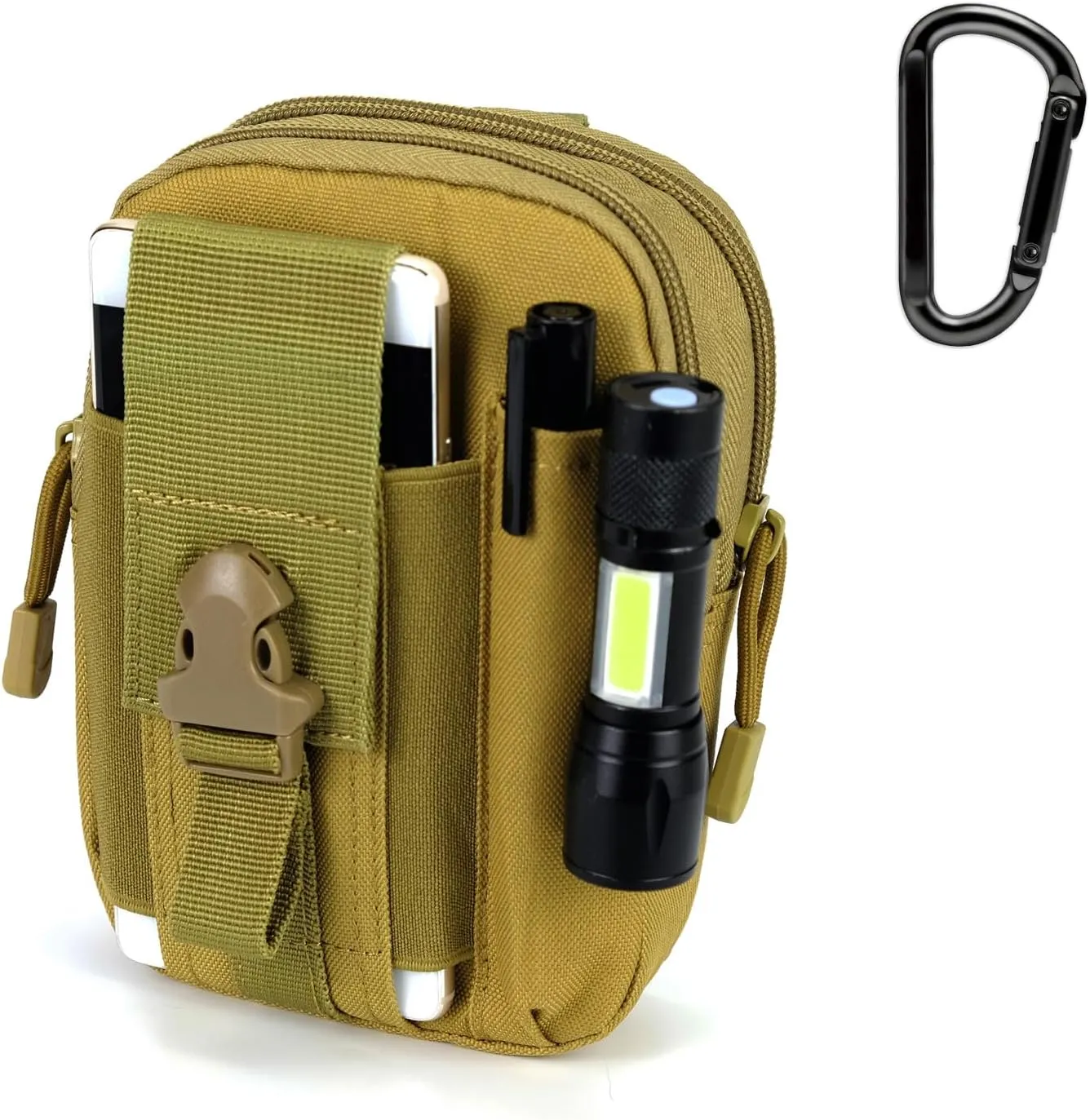 Tactical Waist Pouch MOLLE EDC Pouch Outdoor Man Waist Bag with Phone Belt Clip Holder Holster Carrying Pouch for Smartphone