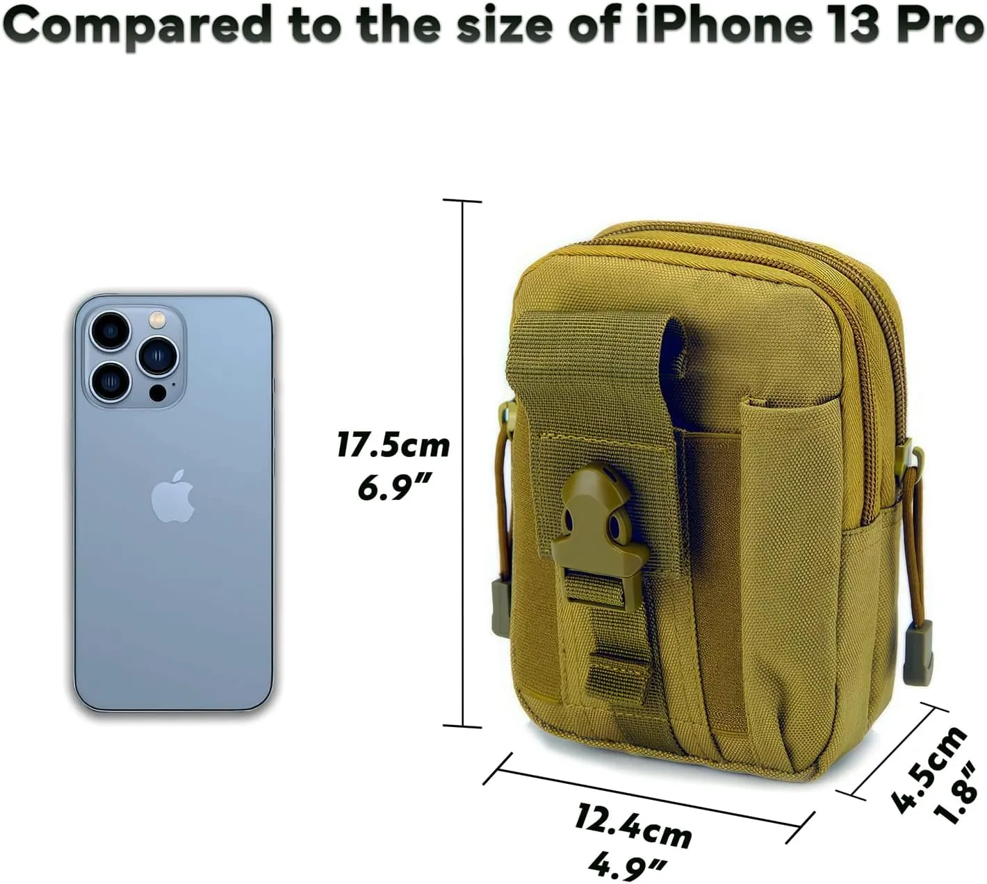 Tactical Waist Pouch MOLLE EDC Pouch Outdoor Man Waist Bag with Phone Belt Clip Holder Holster Carrying Pouch for Smartphone