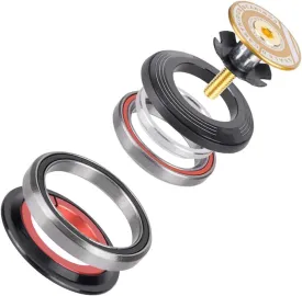 Tapered Headset, 42 52mm Bike Bearing Headset, 360 Degree Bike Front Fork Headset, Aluminium Alloy Bicycle Front Fork Bowl Set for Bicycle Tapered or Straight Tube, 1 Set