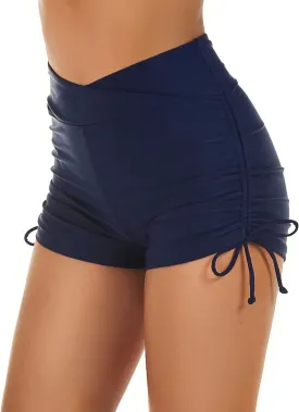Tournesol Women's Swim Shorts High Waisted Swimsuit Bottoms Cross Waist Swimwear Boy Shorts Swimming