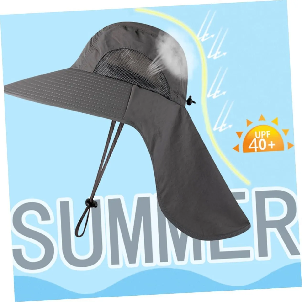 VALICLUD Outdoor Caps Fishing Skull Cap UV Net Hat Hats Waterproof Bucket Hat Visor Hat Sun Hat Hard Hat Sun