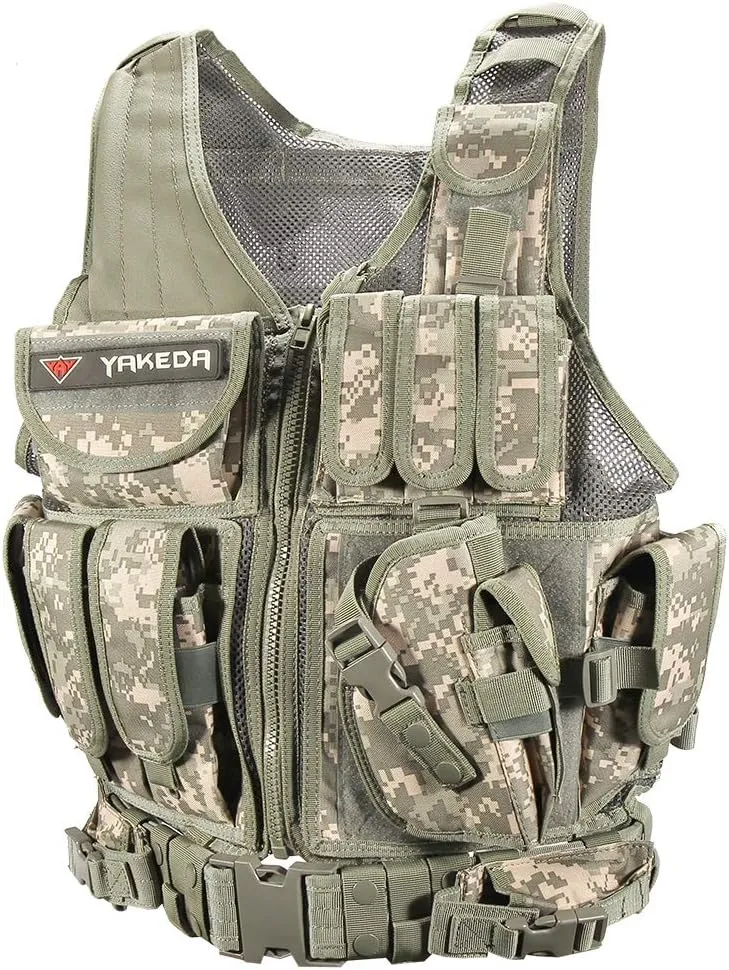 vAv YAKEDA Tactical Vest Outdoor Ultra-Light Breathable Training Airsoft Vest Adjustable for Adults