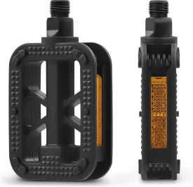 VIRIBUS 9/16 Inch Bike Pedals, Aluminum Alloy or PP Bicycle Pedals with Nonskid Platforms & Reflectors, Waterproof BMX Pedals Compatible with Road Bike Mountain Bike Tricycle Electric Bike Kids Bike